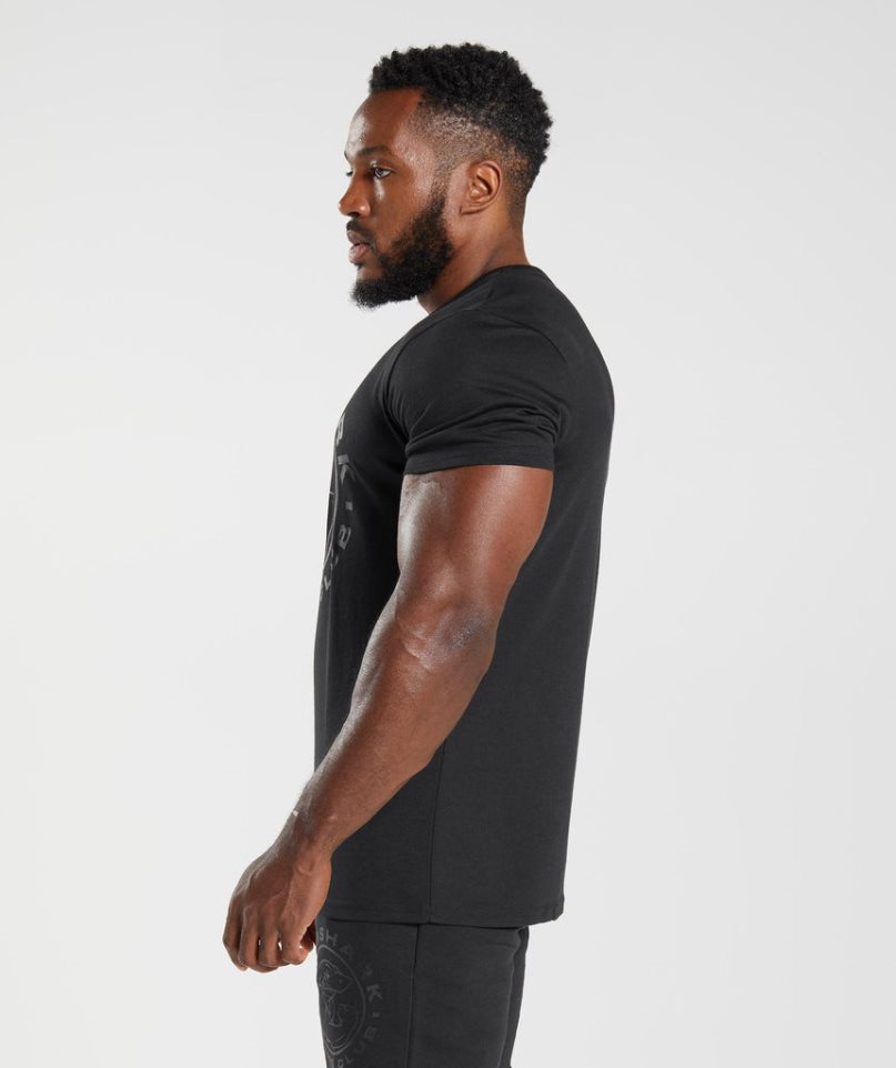 Men's Gymshark Legacy T-Shirts Black | NZ 1CMPXB